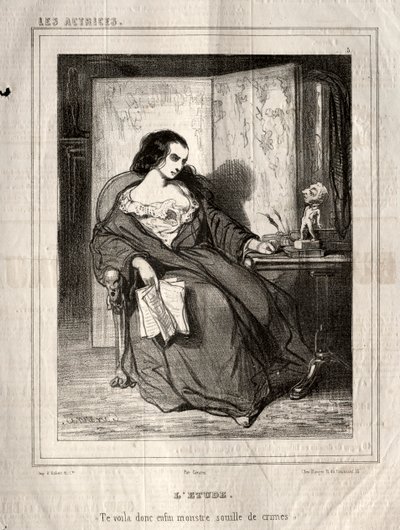 Die Schauspielerinnen: Die Studie, 1843 von Paul Gavarni