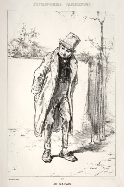 Physionomies Parisienne: Au Marais, 1869 von Paul Gavarni