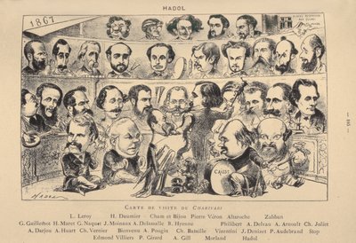 Carte de visite du Charivari, 1867 von Paul Hadol