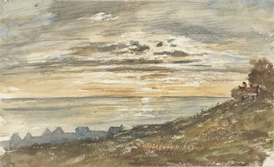 Sonnenuntergang in Trouville von Paul Huet