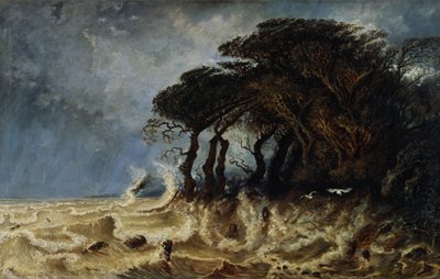 Springflut bei Honfleur, ca. 1861 von Paul Huet