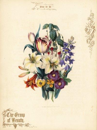 Blumenstrauß aus Lilien, Tulpe, Fuchsie, Tigerlilie von Paul Jerrard