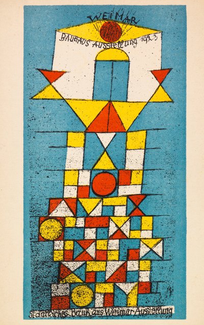 Bauhaus-Ausstellung. Postkarte von Paul Klee
