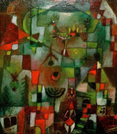 Bild mit dem Hahn und dem Grenadier von Paul Klee