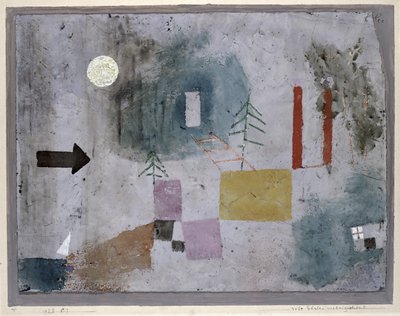 Vorbeigehen an roten Säulen von Paul Klee