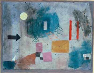 Rote Säulen vorbeiziehend von Paul Klee