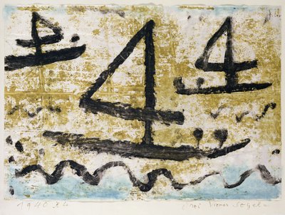 Drei Vierer segeln von Paul Klee