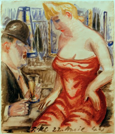 Frau in rotem Kleid von Paul Kleinschmidt