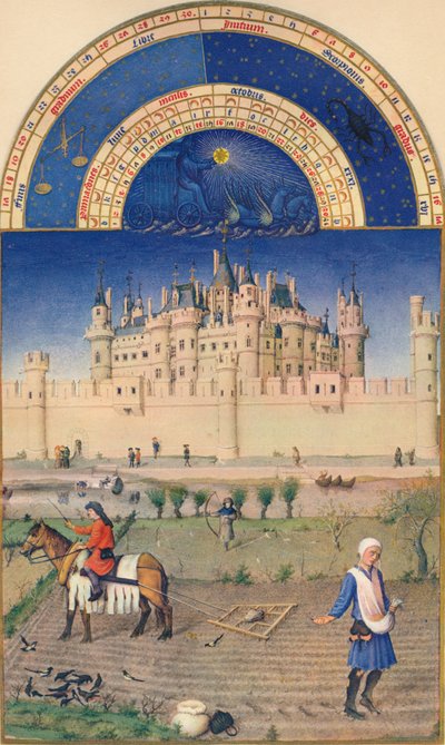 Oktober - der Louvre, 15. Jahrhundert, 1939 von Paul Limbourg