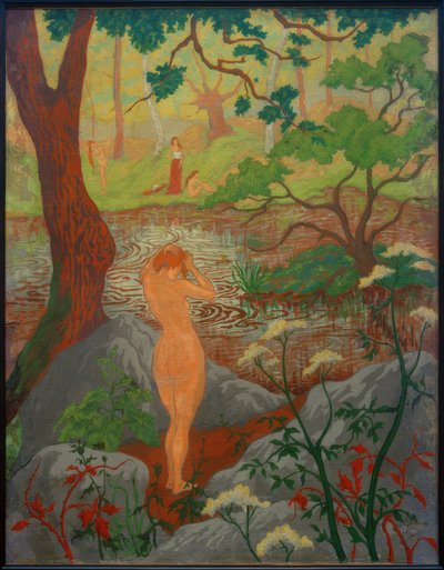 Frauenakt beim Frisieren am Teich von Paul Elie Ranson