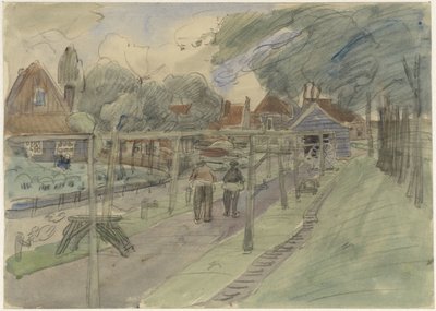 Seilbahn mit zwei Seilmachern bei der Arbeit von Paul Rink