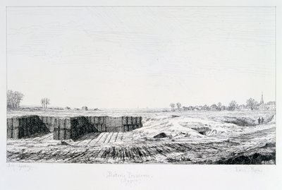 Preußische Batterie, Belagerung von Paris, 1870-1871 von Paul Roux