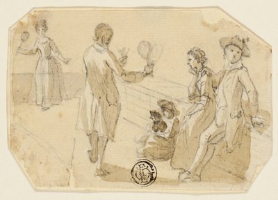 Paar spielt Federball von Paul Sandby
