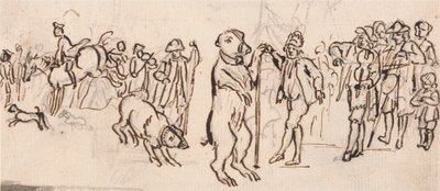 Musiker und ein tanzender Bär von Paul Sandby