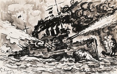Kampfschiff von Paul Signac