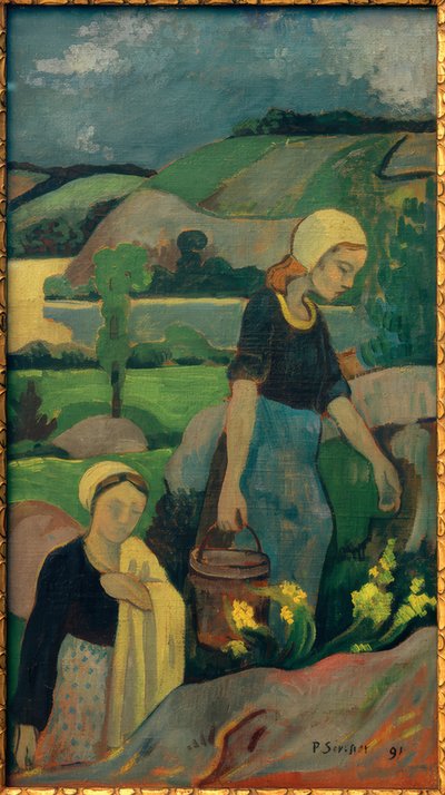 Junge Wäscherinnen kehren vom Fluss zurück von Paul Sérusier
