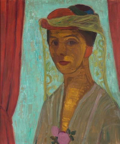 Selbstbildnis mit Hut und Schleier von Paula Modersohn Becker