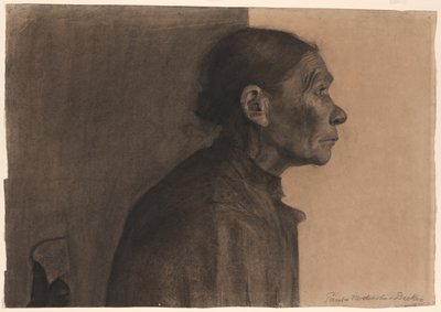 Frau im Profil, nach rechts gewandt von Paula Modersohn Becker