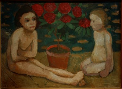 Zwei sitzende Kinderakte von Paula Modersohn Becker