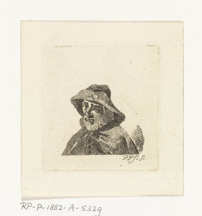 Alter Mann mit Fischerhut von Paulus Charles Gerard Poelman