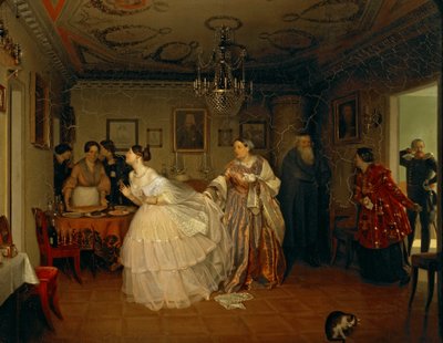 Heiratsantrag des Majors von Pavel Andreevich Fedotov