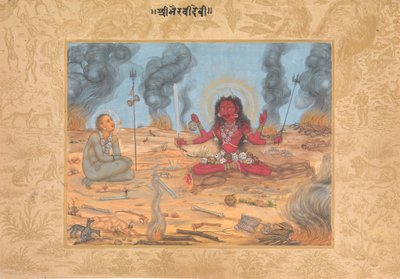 Die Göttin Bhairavi Devi mit Shiva, ca. 1630-35 von Payag.