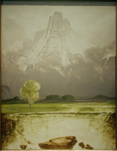 Der Berg Stetind mit einer Birke von Peder Balke