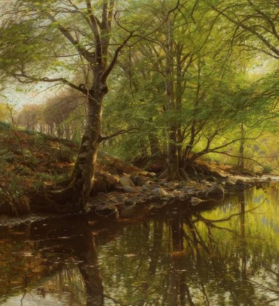 Waldbach im Frühling von Peder Monsted