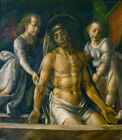 Pietà mit zwei Engeln, 1480 von Pedro Berruguete