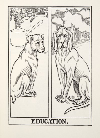 Erziehung, aus Fontaine Fabeln, veröffentlicht 1905 von Percy J. Billingshurst