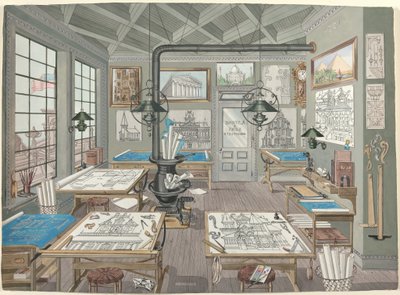 Architekten-Zeichenraum, 1884 von Perkins Harnly