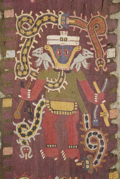 Wollene mythologische Figur, Paracas-Stamm von Peruvian School