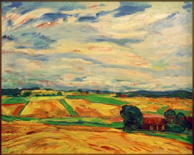 Landschaft mit Erntefeldern von Peter August Böckstiegel