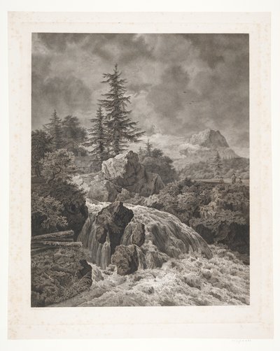 Landschaft mit Wasserfall von Peter Christian Schøler