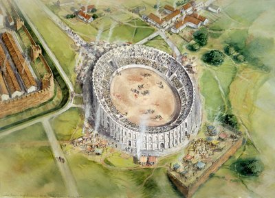 Römisches Amphitheater von Chester, 2. Jahrhundert, ca. 1990-2010 von Peter Dunn