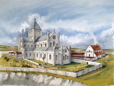 Kathedrale von Old Sarum, ca. 1150, ca. 1990-2010 von Peter Dunn