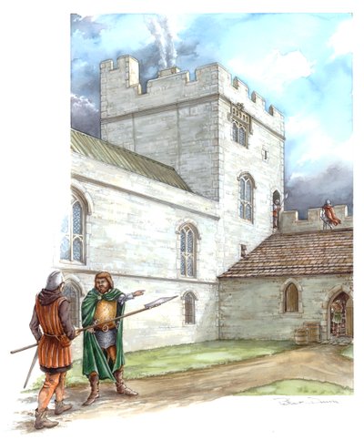 Portchester Castle, Mitte des 14. Jahrhunderts, ca. 1990-2010 von Peter Dunn