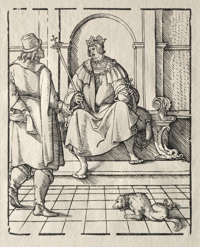 Ein König auf dem Thron von Peter Flötner