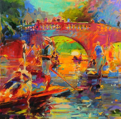 Punts, Clare Bridge von Peter Graham (Contemporary)