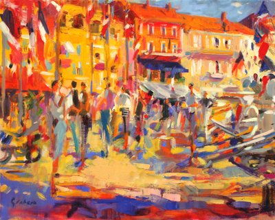 Promenade von St. Tropez von Peter Graham (Contemporary)