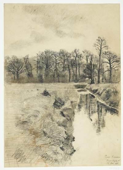 Landschaft mit einem Bach von Peter Hansen