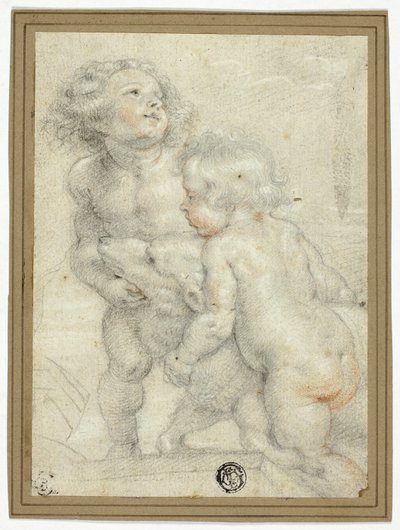 Zwei Putti mit Lamm von Peter Paul Rubens