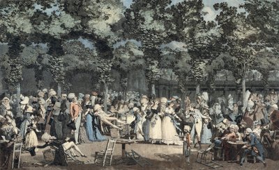 Der öffentliche Spaziergang im Palais-Royal von Philibert Louis Debucourt