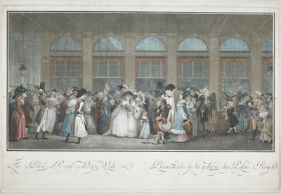 Der Spaziergang in der Galerie des Palais Royal von Philibert Louis Debucourt
