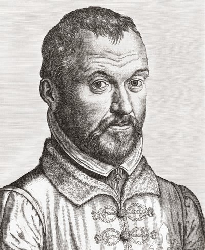 Benito Arias Montano. Porträt. von Philip (after) Galle