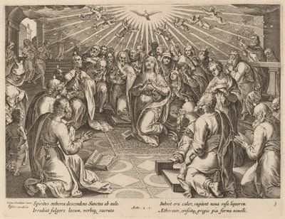 Pfingsten von Philip Galle after Jan van der Straet