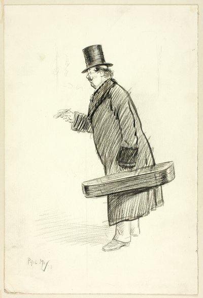 Mann mit Geigenkasten von Philip William May