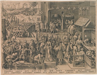 Justitia aus Die Sieben Tugenden, 1559 von Philipp Galle