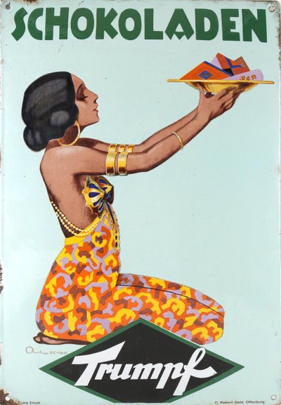 Trumpf Schokoladen Schild, 1920er von Philipp Zehbe