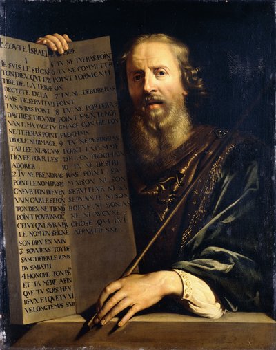 Moses hält die Zehn Gebote von Philippe de Champaigne